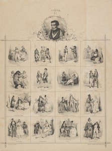 Augustin-Eugène Scribe med karakterer, 1800-tallet. av Victor Adam