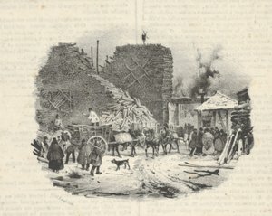 Vedfyringsplass, 1800-tallet av Victor Adam