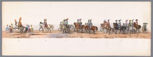 Historisk prosesjon ved det andre hundreårsjubileet for Utrecht University of Applied Sciences, 1836 (plate 8) De nederlandske hærenes innflyging til Oostende, 3. juli 1600, dagen etter seieren ved Nieuwpoort; i henhold til kostymefremstillingen gitt av H  av Victor Adam
