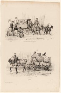 Omnibus-buss på Champs-Elysées, ca. 1841-44 (trykk) av Victor Adam