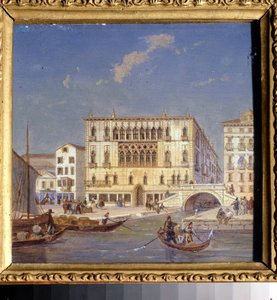 ""Vue de Venise: le palais Bernardo"" (Utsikt over Venezia. Palazzo Bernardo) Maleri av Jean-Victor (Jean Victor) Vincent Adam (1801-1867) Statens kunstmuseum fra 1800-tallet, Tula, Russland av Victor Adam