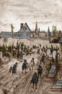 Jansenist-konvulsjonær (eller Saint Medard) (Convulsions-verk) på 1700-tallet: "" de syke og svake går til kirkegården i Saint-Medard (hvor er graven til diakon Francois Paris) for å være mirakuløst gueris" (Convulsionnaire-praksis ( Convuls