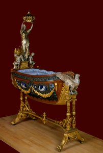 Den keiserlige prinsen Eugene Louis Joseph (1856-1879), sønn av Napoleon III laget i sølv, emalje, bronse og tre av arkitekten Victor Balard etter modell av vuggen til kongen av Roma. 1856 Paris, Musee Carnavalet