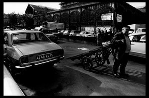 Les halles de Paris like før rivingen av august 1971 (s/hvitt-bilde)