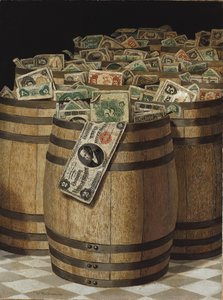 Barrels of Money (olje på lerret)