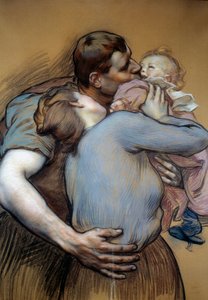 Familien. Tegning av Victor Prove (1856-1943)