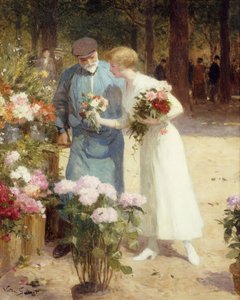 På blomstermarkedet; På blomstermarkedet, av Victor Gabriel Gilbert