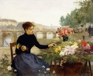 Et parisisk blomstermarked,