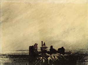 Føydale ruiner (blekkvask på papir) av Victor Hugo