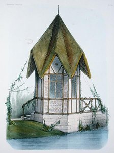 A Countryside Pavilion, fra 'Habitations Champetres', gravert av Becquet Brothers, ca. 1855 (farge litho)