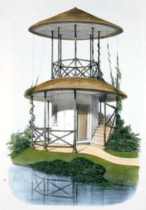En rustikk paviljong med belvedere, illustrasjon fra 