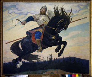 Ilya Muromets (Elie av Murom) (Ilya Muromets). Russisk legendarisk helt. Maleri av Viktor Mikhailovich Vasnetsov (1848-1926), olje på lerret av Victor Mikhailovich Vasnetsov