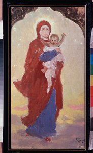 The Virgin and Child (Virgin and Child) - Maleri av Viktor Mikhaylovich Vasnetsov (1848-1926), olje på lerret av Victor Mikhailovich Vasnetsov
