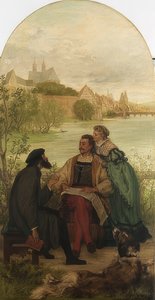 Ridder Hartmut von Kronberg med reformatoren Oecolampadius i Basel