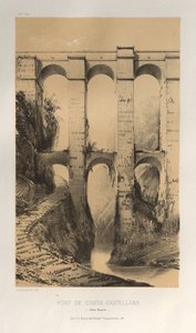 Pittoresk arkitektur eller monumenter fra det 15. århundre. Og XVI. Centuries: Slott i Frankrike fra det XV og XVI århundre: Pl. 50, Pont De Civita-Castellana (romerske stater) av Victor Petit