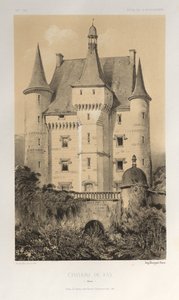 Pittoresk arkitektur eller monumenter fra det 15. århundre. Og XVI. Centuries: Slott i Frankrike fra det XV og XVI århundre: Pl. 52, Château De Fay (Maine) av Victor Petit