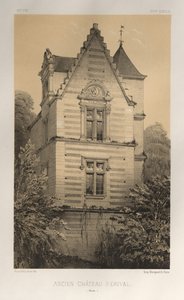 Pittoresk arkitektur eller monumenter fra det 15. århundre. Og XVI. Centuries: Castles of France of the XV and XVI Centuries: Pl. 55, Old Castle of Érival (Aisne) av Victor Petit