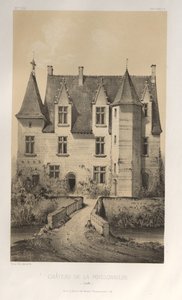 Pittoresk arkitektur eller monumenter fra det 15. århundre. Og XVI. Centuries: Slott i Frankrike fra det XV og XVI århundre: Pl. 57, Château De La Poissonnière (Sarthe) av Victor Petit