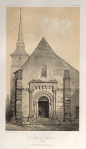 Pittoresk arkitektur eller monumenter fra det 15. århundre. Og XVI. Centuries: Chateaux of France of the XV and XVI Centuries: Pl. 58, De Requeil Church (Sarthe) av Victor Petit