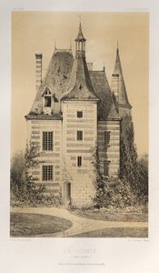 Pittoresk arkitektur eller monumenter fra det 15. århundre. Og XVI. Centuries: Slott i Frankrike fra det XV og XVI århundre: Pl. 75, La Vicomté (Saône et Loire) av Victor Petit