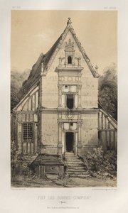 Pittoresk arkitektur eller monumenter fra det 15. århundre. Og XVI. Centuries: Slott i Frankrike fra det XV og XVI århundre: Pl. 81, FIEf Des Bordes-Compigny (Yonne) av Victor Petit