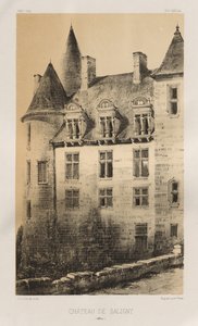 Pittoresk arkitektur eller monumenter fra det 15. århundre. Og XVI. Centuries: Chateaux of France of the XV and XVI Centuries: Pl.100, Château de Saligny (Alliers) av Victor Petit