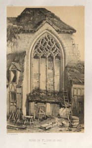 Pittoresk arkitektur eller monumenter fra det 15. århundre. Og XVI. Centuries: Castles of France of the XV and XVI Centuries: Pl.17, Ruin of St. Jean-Le-Bas (Aisne) av Victor Petit