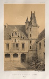Pittoresk arkitektur eller monumenter fra det 15. århundre. Og XVI. Centuries: Chateaux De France av XV og XVI Centuries: Pl. 36, Château De Rocher Mezangers (Mayenne) av Victor Petit