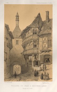 Pittoresk arkitektur eller monumenter fra det 15. århundre. Og XVI. Århundrer: Chateaux De France fra XV og XVI århundrer: Pl. 5, trehus i Bourbon-Lancy (Saone Et Loire) av Victor Petit