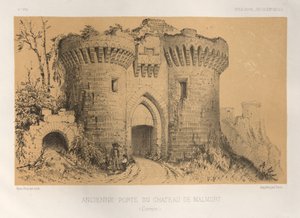 ...Pl.6, gammel dør til Chateau De Malmort Correze, 1860. av Victor Petit