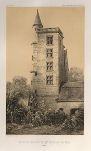...pl. 44, Tower of the Priory of St. Nicolas-Au-Bois Aisne, 1860. av Victor Petit