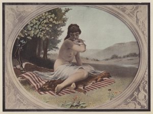 Nymfen (farge litho) av Victor Renault des Graviers