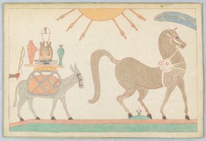 Hesten og rumpa, illustrasjon for Aesops fabler av Victor Wilbour
