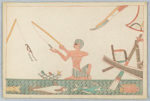 Den lille fisken og fiskeren, illustrasjon til Aesops fabler av Victor Wilbour