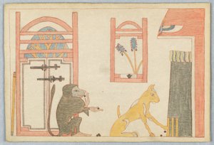 Apen og katten, illustrasjon for Aesops fabler av Victor Wilbour