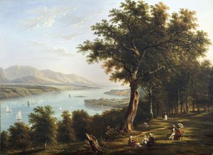 Utsikt fra Hyde Park ved Hudson River, 1845 av Victor de Grailly