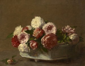Roses in a Porcelain Planter, c.1875?-1900 av Victoria Dubourg