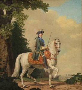 Catharina II av Russland i Life Guard Uniform på hesten "Brillante"