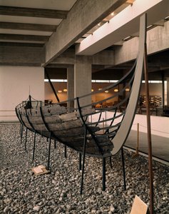 Viking ship (drakkar or Langskip) found in the Roskilde fjord, Denmark, c.1030 (oak, pine, ash & alder)
