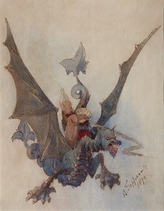 Chernomor og Lyudmila. Kostymedesign for operaen Ruslan og Lyudmila av M. Glinka av Viktor Alexandrovich Hartmann
