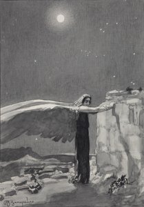 Illustrasjon til diktet Demonen av Mikhail Lermontov, 1913-1914 av Viktor Dmitrievich Zamiraylo