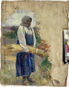 A reaper (une moissonneuse) - Peinture de Viktor Elpidiforovich Borisov Musatov (Borissov Moussatov) (1870-1905), Olje på lerret 1896 - Statens Tretyakov-galleri, Moskva 49,5x39,5