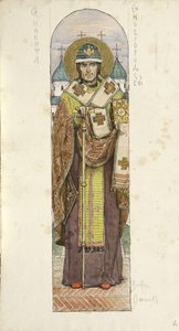 Saint Nikita, biskop av Novgorod Studerer etter fresker i St. Vladimirs katedral i Kiev, 1884-1889 av Viktor Mikhaylovich Vasnetsov