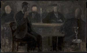 Fem portretter. Studie for maleri i Thielska Galleriet, Stockholm av Vilhelm Hammershøi