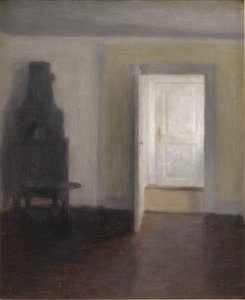 Interiør. En gammel komfyr av Vilhelm Hammershøi
