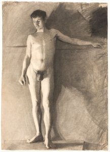 Stående mannlig modell av Vilhelm Hammershøi