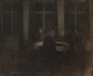 Kveld i salongen av Vilhelm Hammershøi
