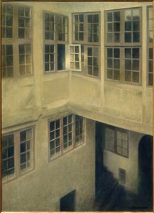 Uteplass. Strandgade 30 av Vilhelm Hammershoi