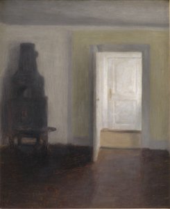 Interiør. En gammel komfyr av Vilhelm Hammershøi