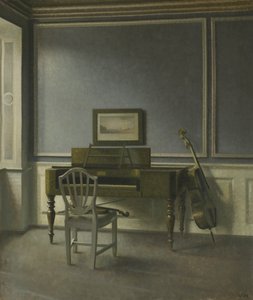 Interiør. Musikkrommet, Strandgade 30 av Vilhelm Hammershøi